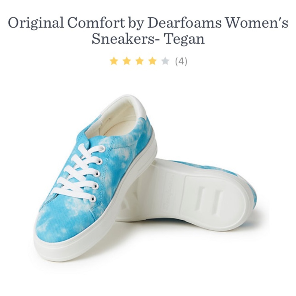 NWT Dearfoams || Blue Tie Dye Sneakers || Size 8.5 - Picture 3 of 9